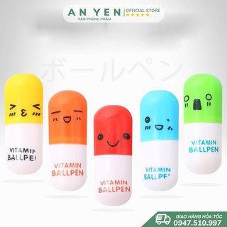 Bút hình viên thuốc bút vitamin bút bi mực xanh