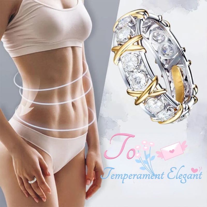 Nhẫn Kim Loại Đính Đá Zircon Lấp Lánh Sang Trọng Cho Nữ