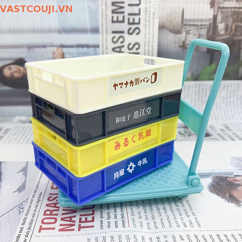 Mô Hình Xe Đẩy Mua Sắm Tỉ Lệ 1 / 12 Trang Trí Nhà Búp Bê