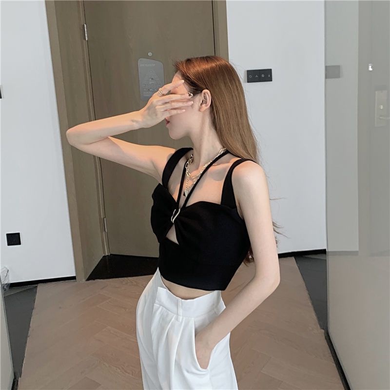 Áo Dệt Kim Hai Dây Dáng Ôm Thời Trang Mùa Hè Dành Cho Nữ