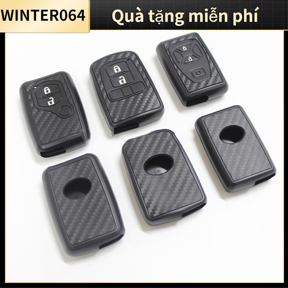 Winter064 Ốp Chìa Khóa Ô Tô Fob Cover Từ Xa Bảo Vệ Lưng Sợi Carbon Phong Cách Phụ Kiện