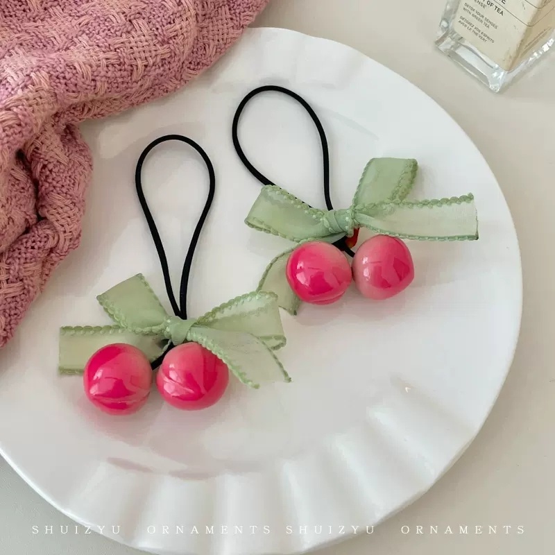 Dây Buộc Tóc Cao Su Đính Nơ Nhiều Màu Sắc Phong Cách Hàn Quốc Mới Cho Bé Gái