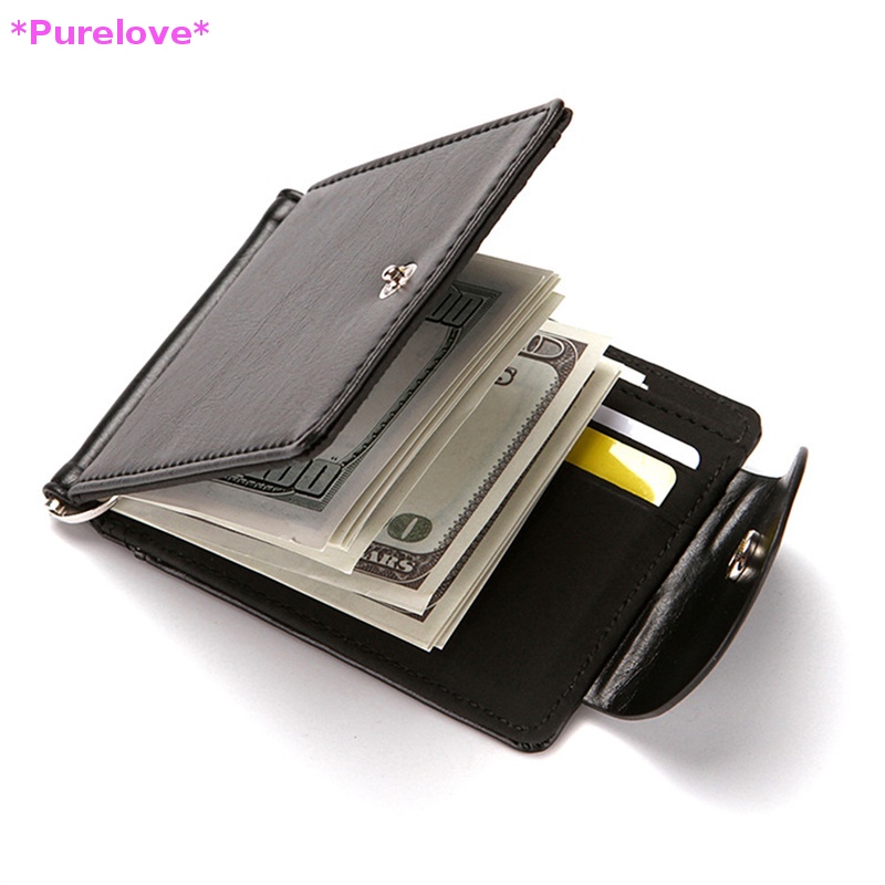 Ví Da Mini Siêu Mỏng Có Kẹp Tiền / Thẻ Tín Dụng Dành Cho Nam Mới