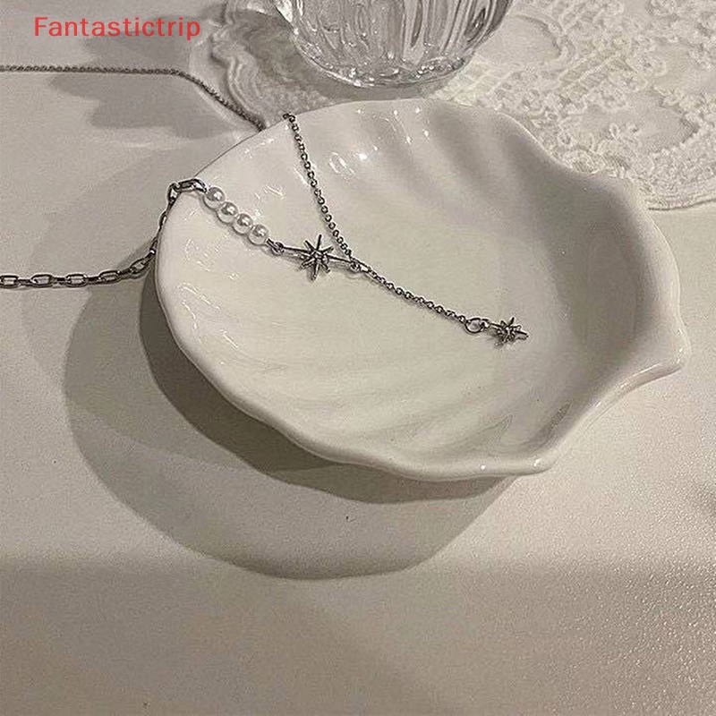 [Fantastictrip] Vòng cổ Thời Trang Hàn Quốc Gothic Punk Ngọc Trai Nhân Tạo Tám Ngôi Sao Tám Vòng cổ Cho Nữ Mới