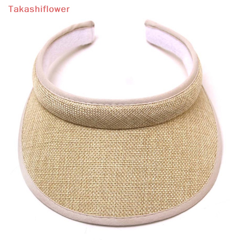 (Takashiflower) Mũ Rơm Chống Nắng Hở Chóp Thoáng Khí Thời Trang Xuân Hè Có Thể Điều Chỉnh Cho Nữ Đi Biển