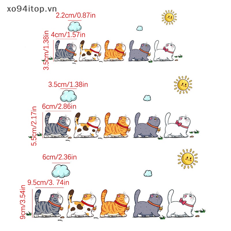 Set 5 Sticker Chống Thấm Nước Hình Mèo Leo Cây Ngộ Nghĩnh Dùng Để Trang Trí Xe Ô Tô
