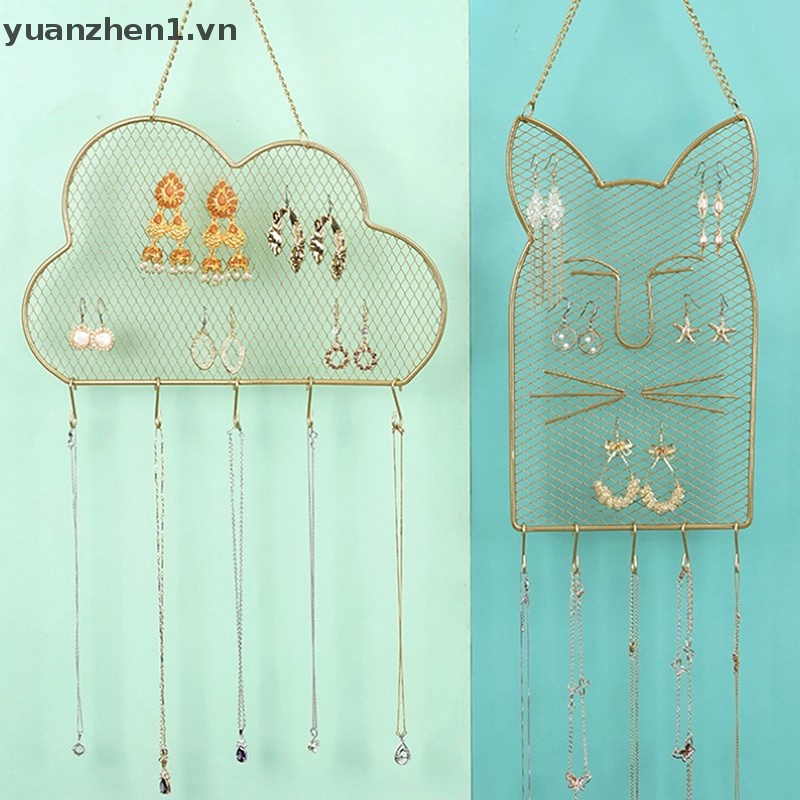 Móc Treo Bông Tai Gắn Tường Trang Trí Họa Tiết Kim Cương