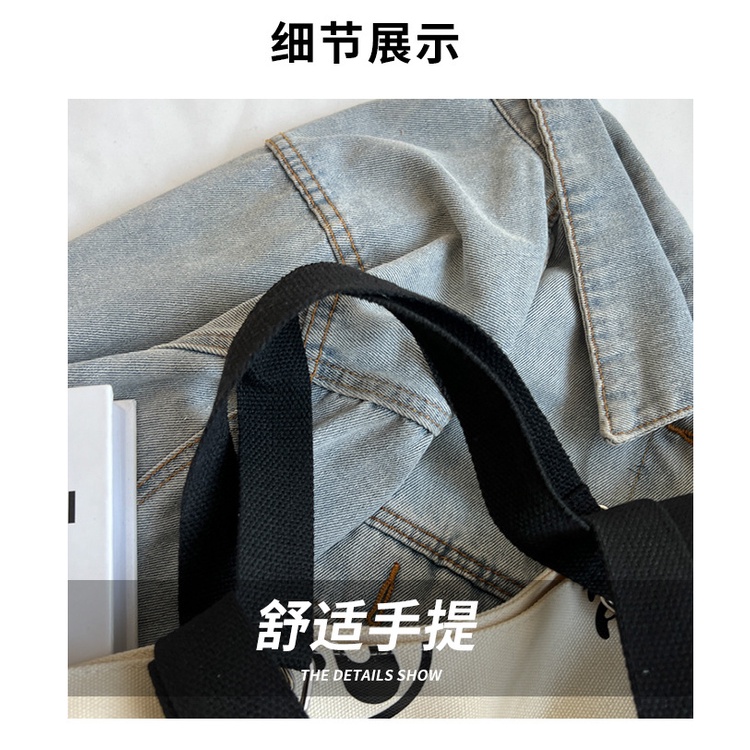 Túi Xách Mua Sắm Vải Bố In Hình Gấu Trúc Dễ Thương Kích Thước 31X33