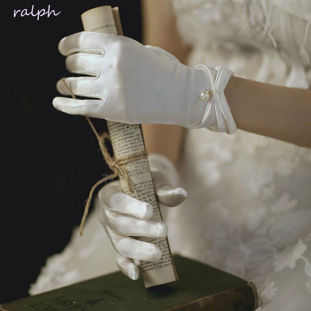 Găng Tay Vải Satin Thanh Lịch Cho Cô Dâu