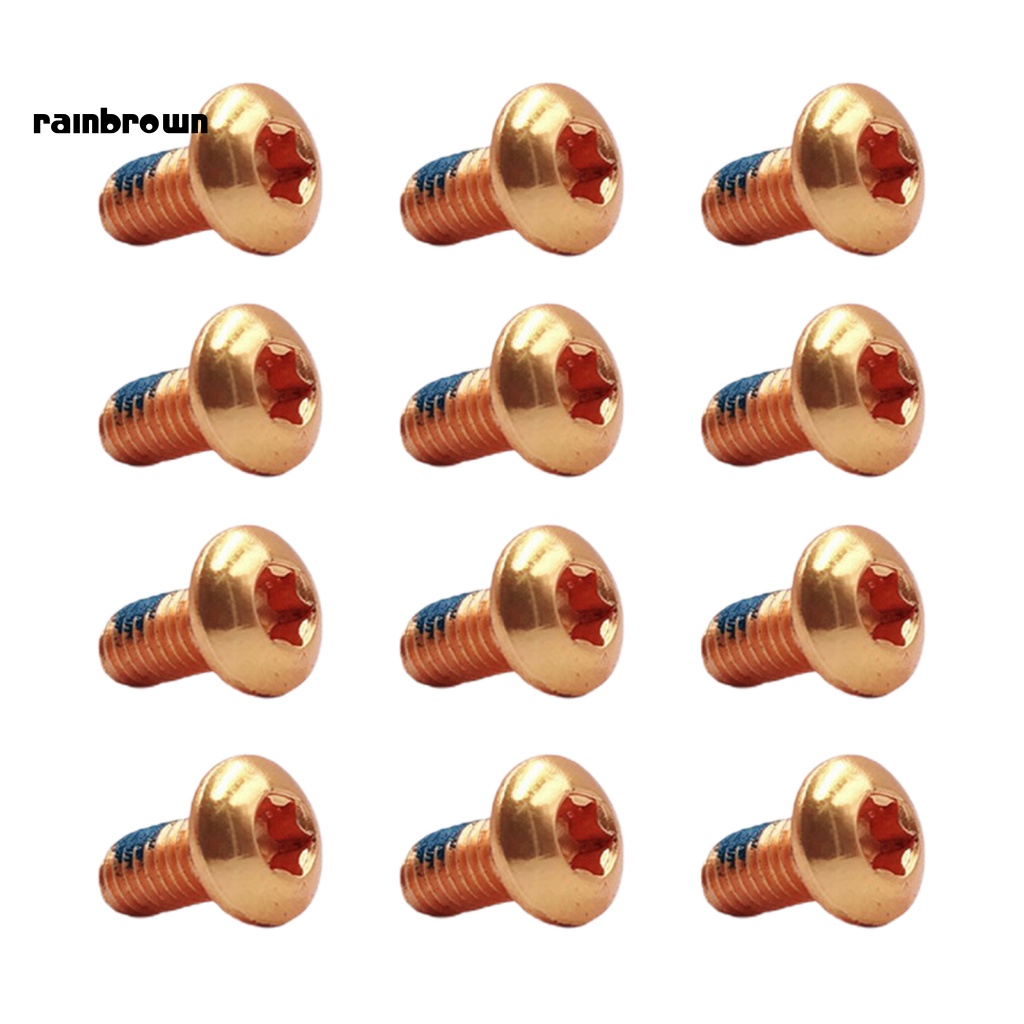 Bộ 12 Ốc Vít T25 M5x10mm Bằng Hợp Kim Thép Nhiều Màu Gắn Phanh Đĩa Xe Đạp Leo Núi