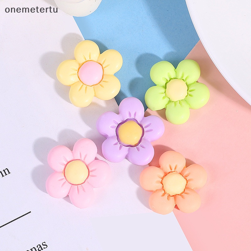 Set 10 Kẹp Tóc Hình Hoa Hướng Dương Bằng Nhựa Resin DIY Có Nam Châm Hít Tủ Lạnh / Điện Thoại