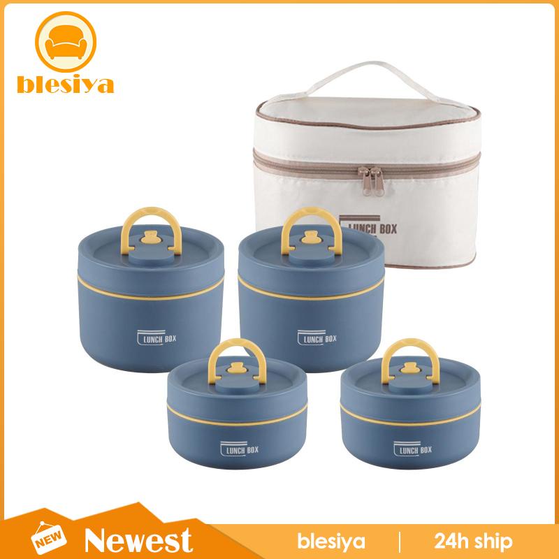 Bộ 4 Hộp Đựng Cơm Trưa Cách Nhiệt Tiện Dụng Mang Theo Du Lịch Cắm Trại