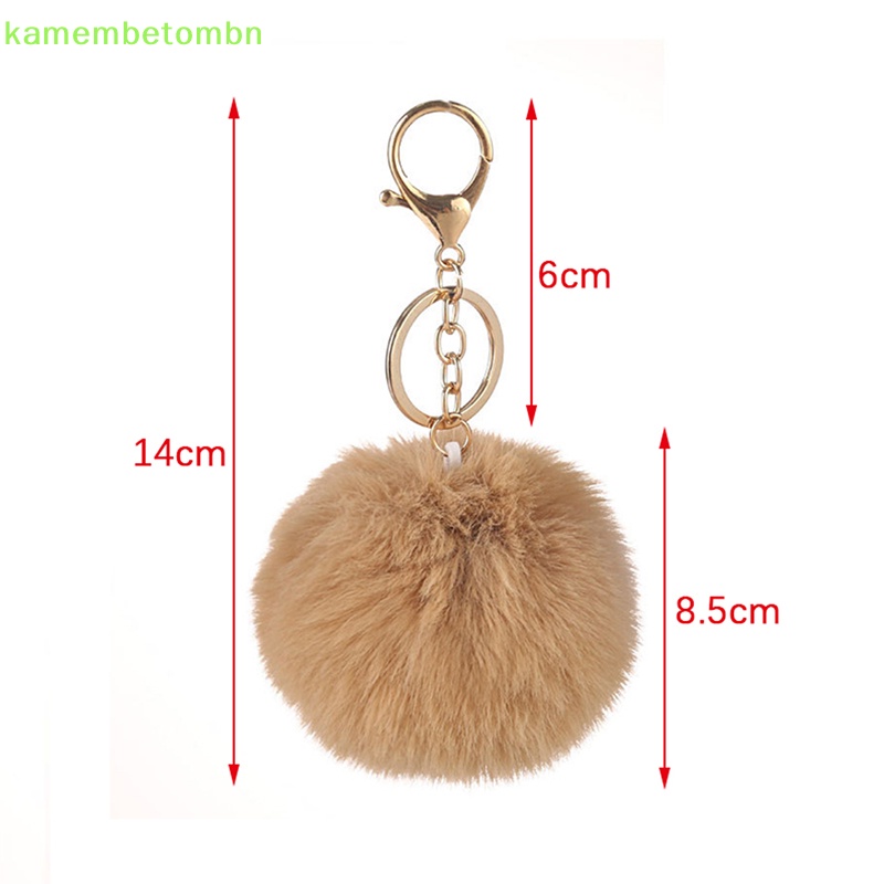 1 Móc Khóa Hình Cục Bông Lông Thỏ Giả 8.5cm