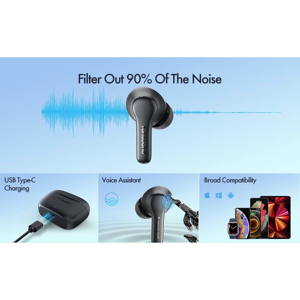 Tai Nghe Bluetooth FUNSOUND - Khử tiếng ồn với 4 micrô ENC - Kháng Nước IPX7