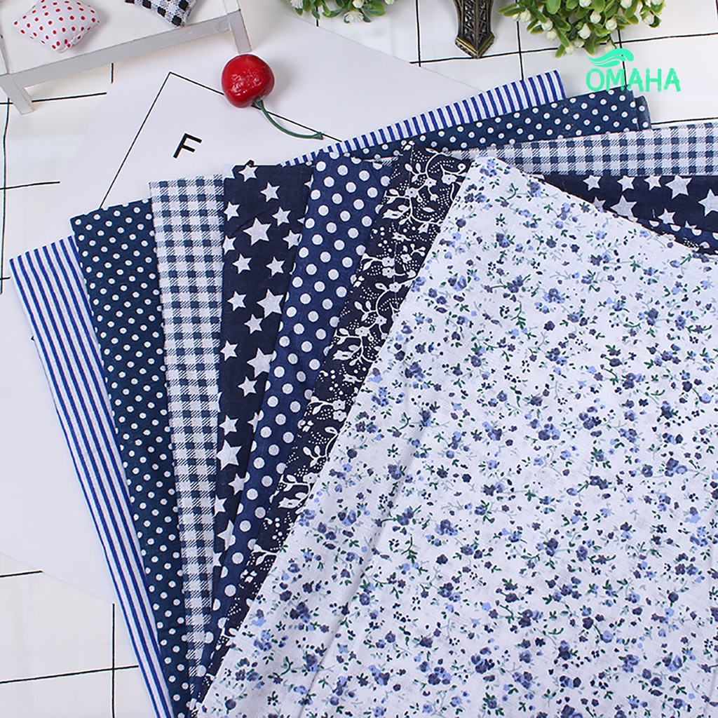 Set 7 Tấm Vải Cotton Mềm Mại Màu Trơn Dùng May Đồ Thủ Công DIY