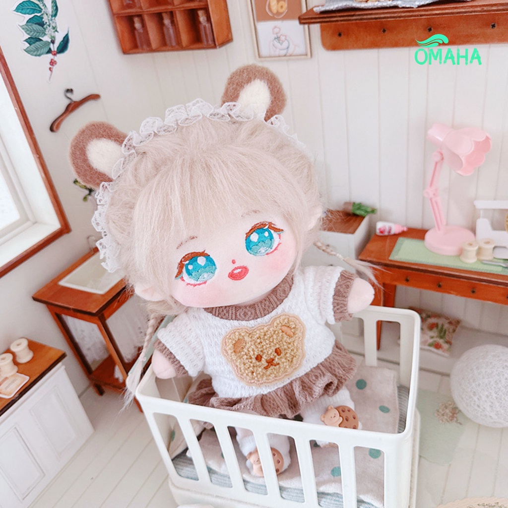 Búp Bê Nhồi Bông Vải Cotton Mềm Mại Hình Chú Gấu Dùng Làm Trang Phục Chụp Ảnh