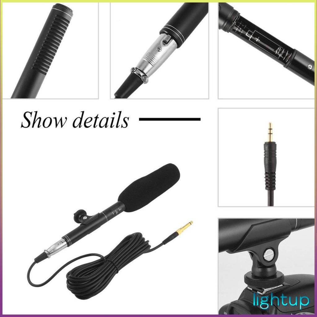 Chuyên nghiệp Độ nhạy cao Vioce Ghi âm Phát sóng Stereo Condenser Phỏng vấn Micro siêu định hướng