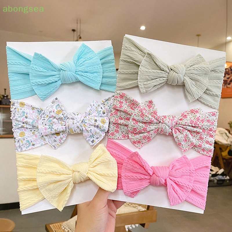 Set 3 Băng Đô Đan Len Co Giãn Xinh Xắn Cho Bé Gái