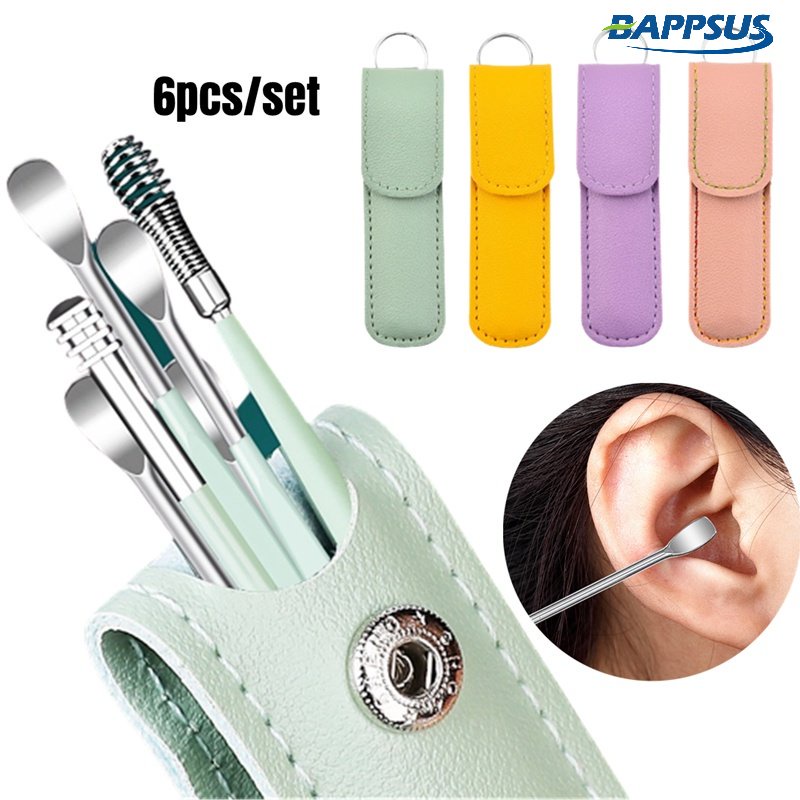 Set 6 Dụng Cụ Lấy Ráy Tai Bằng Inox Chuyên Nghiệp