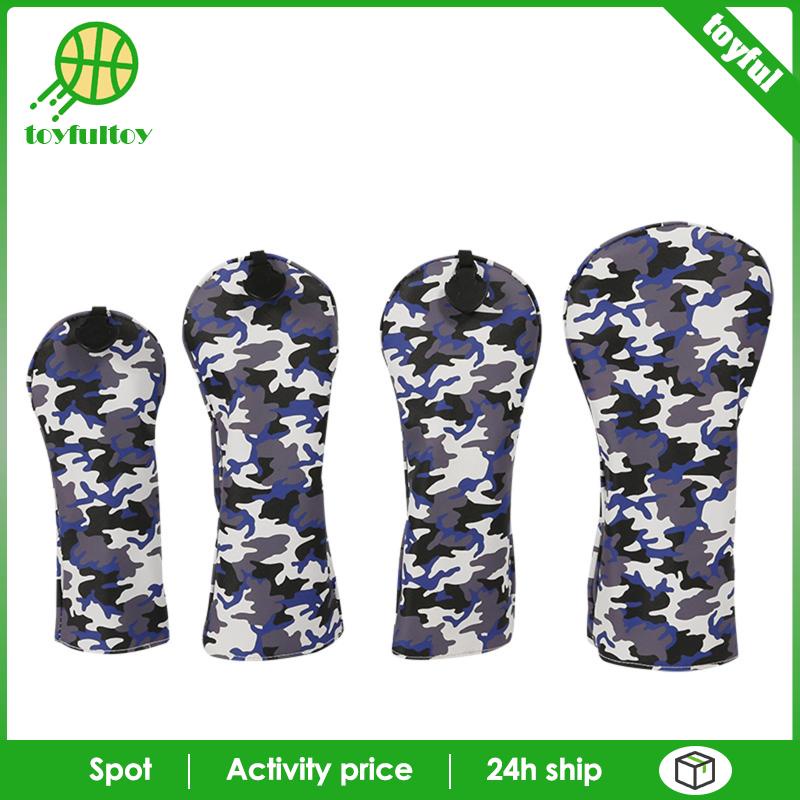 Set 4 Vỏ Bọc Bảo Vệ Đầu Gậy Đánh Golf Bằng Gỗ