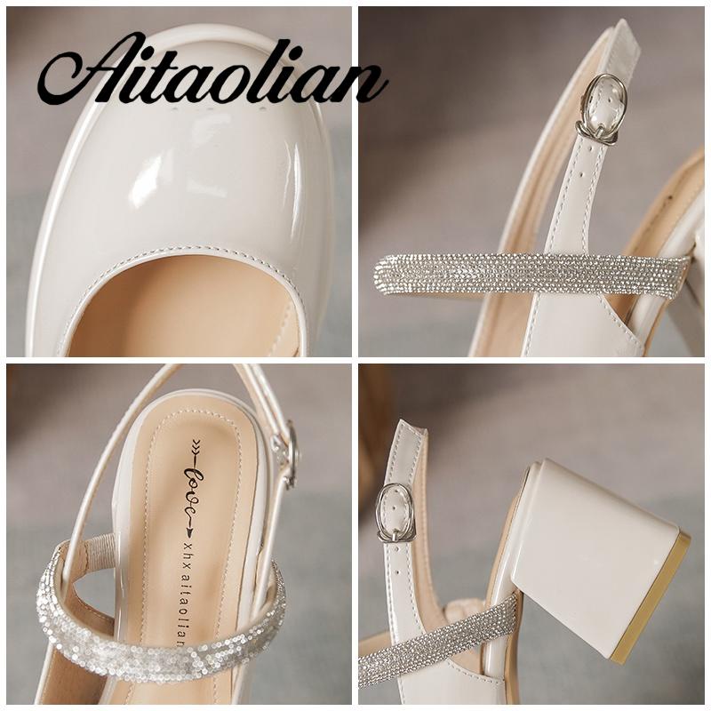 Xăng đan Cao Gót 5cm Bằng Da Mềm Đính Ngọc Trai Thời Trang Dành Cho Nữ