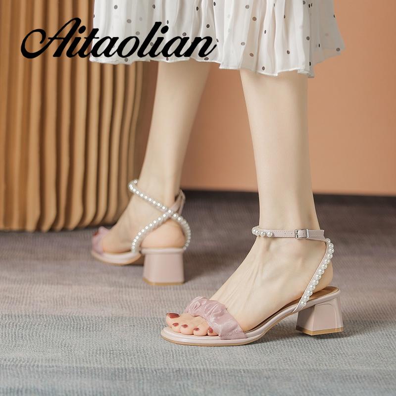 Xăng đan Da Mũi Vuông Đế Dày 5cm Thời Trang Cho Nữ Màu Sắc