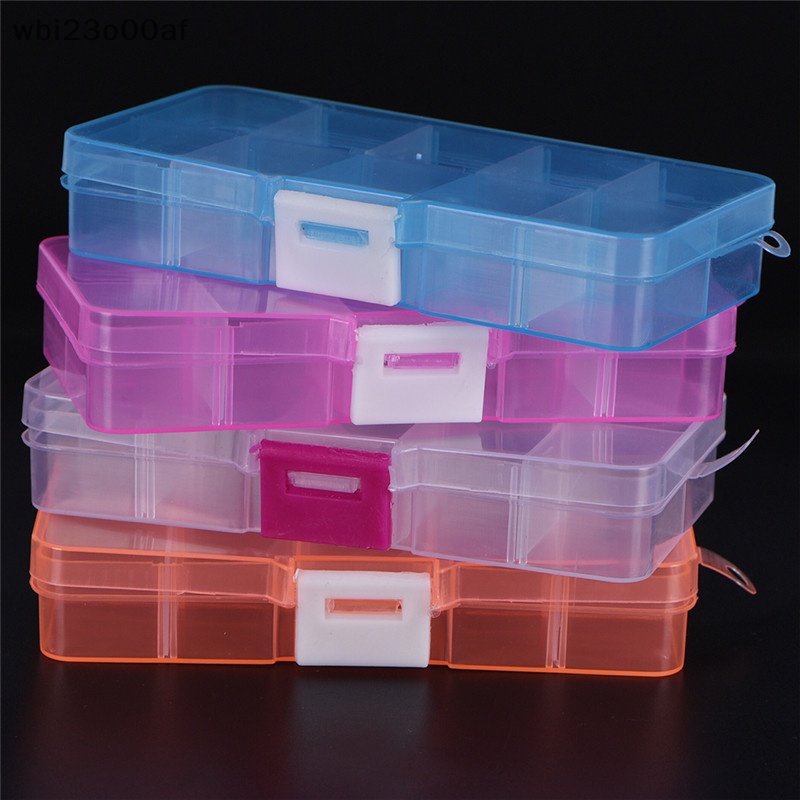 New Nhựa 10 khe cắm có thể điều chỉnh Lưu trữ đồ trang sức hộp trường hợp Craft Organizer hạt on sale