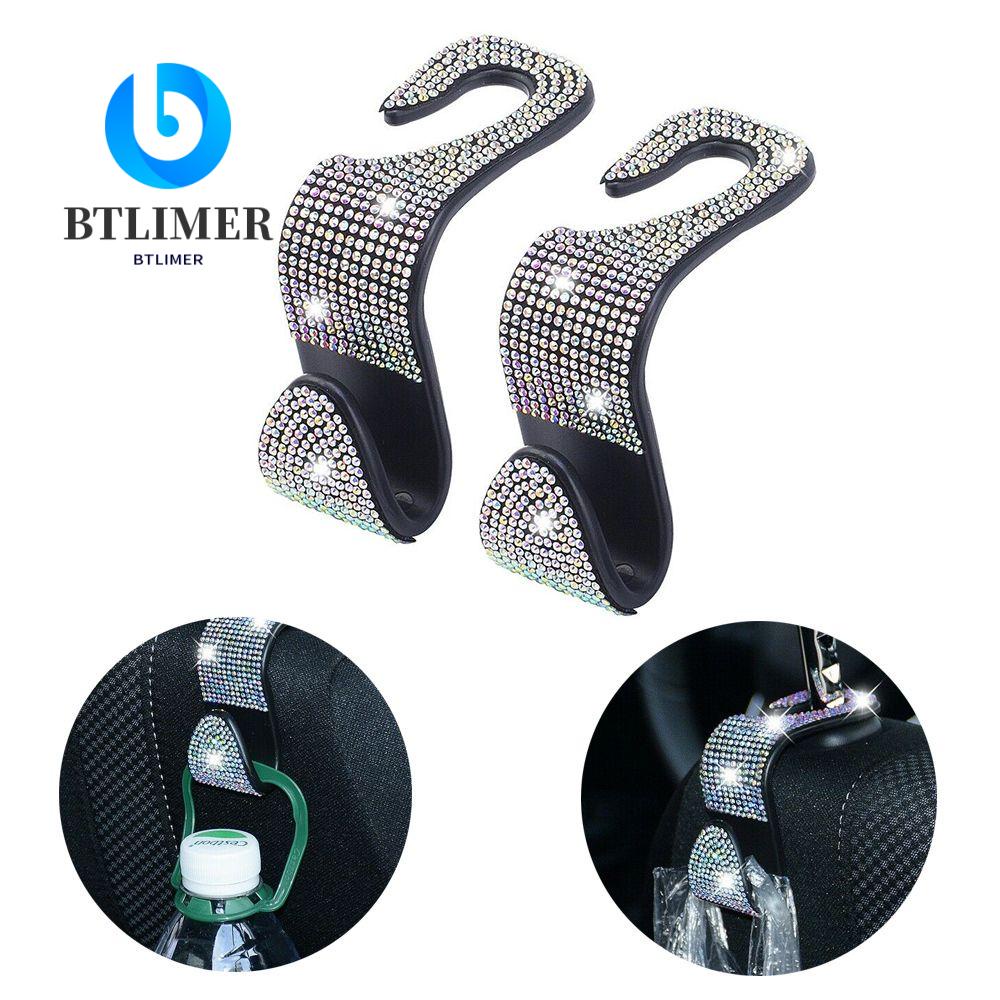 Btlimer 2 Cái Móc Ghế Sau Xe Ô Tô Tổ Chức|Móc Treo Đồ Gắn Gối Tựa Đầu Lấp Lánh Tiện Dụng