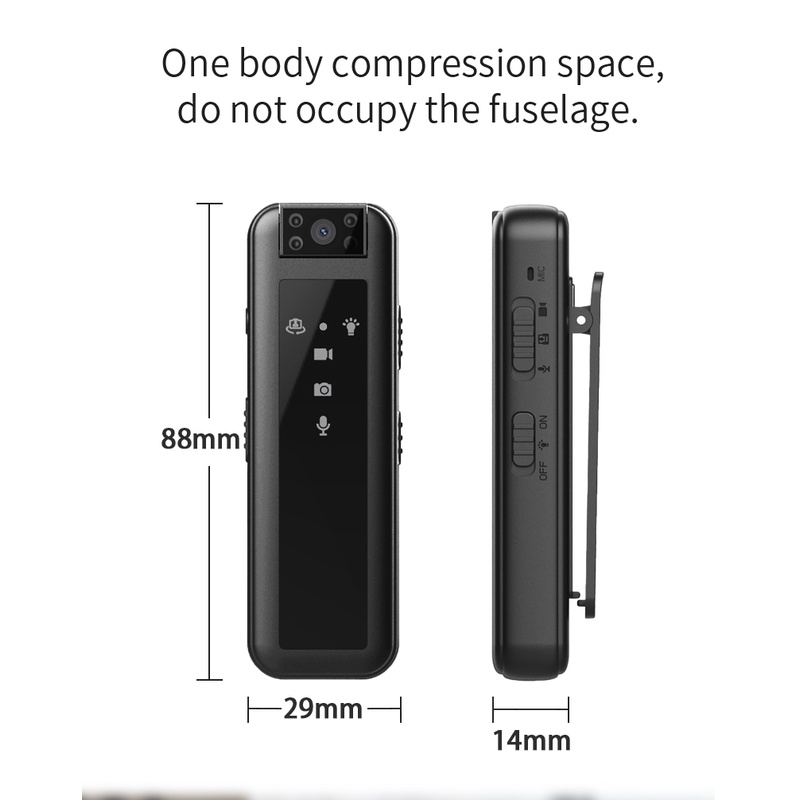 Máy Quay Hồng Ngoại mini hd 1080p Xoay 180 Độ Có Kẹp Gắn Lưng Cảnh Sát / Tầm Nhìn Ban Đêm