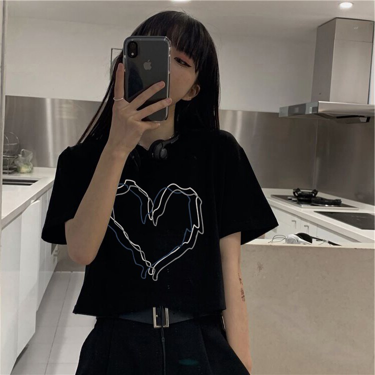 Áo Thun 100% Cotton Tay Ngắn Dáng Ôm Phối Nút Phong Cách Thời Trang Hàn Quốc Mới