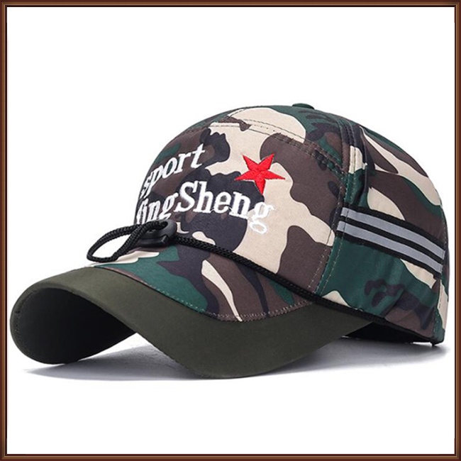 Mũ Lưỡi Trai Chống Nắng / Gió Thêu Hoạ Tiết Ngôi Sao Phối Dây Thừng Thời Trang Cho Nam Giớ