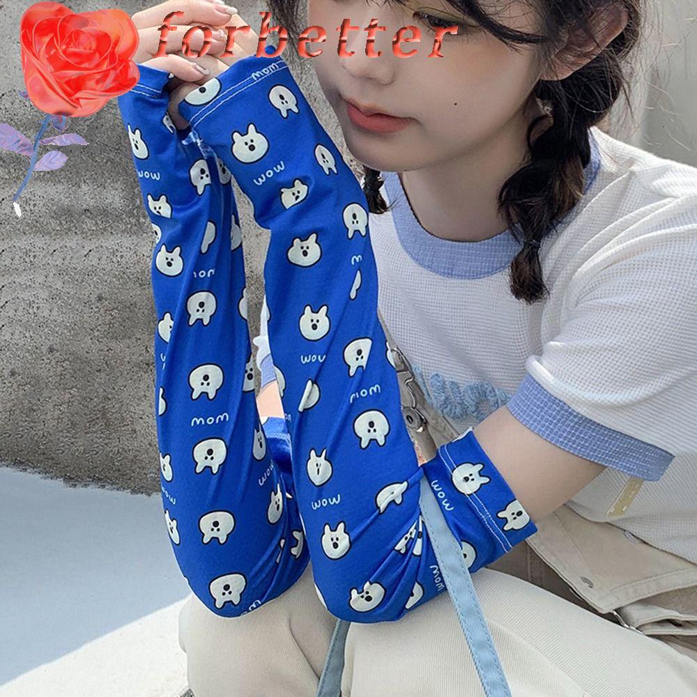 Ống Tay Áo Co Giãn Chống Tia UV Họa Tiết Hoa Hoạt Hình Dễ Thương Dành Cho Học Sinh