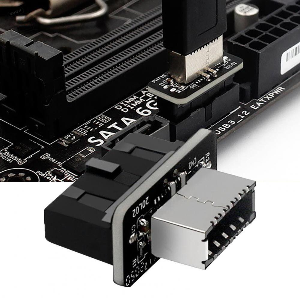 Đầu Chuyển Đổi AUGUSTINA USB 3.0 20pin Sang 19pin ABS 90 Độ USB 3.0 IDC male Sang Type E Female
