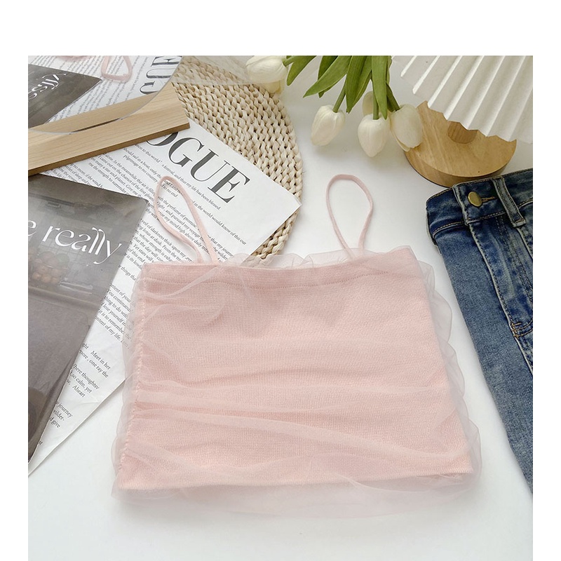 Áo Tank Top Dệt Kim Phối Lưới 6 Màu Thời Trang Mùa Hè Cho Phái Nữ