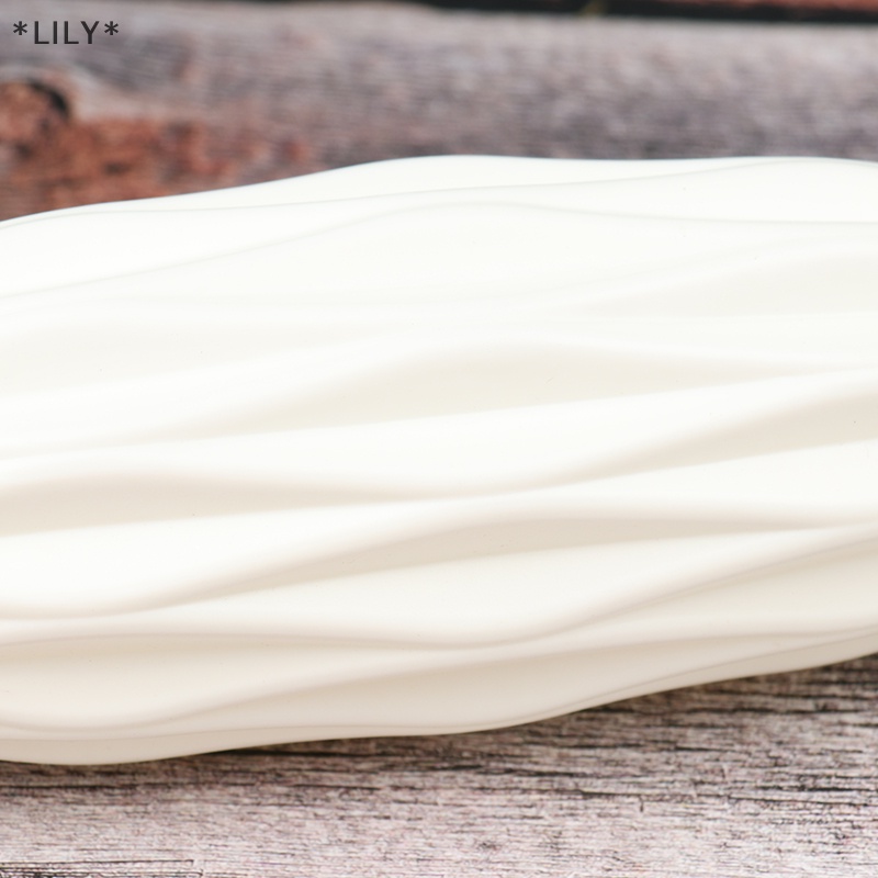 Lily Flower Vase trang trí nhà nhựa bình trắng giả gốm Chậu hoa uuu