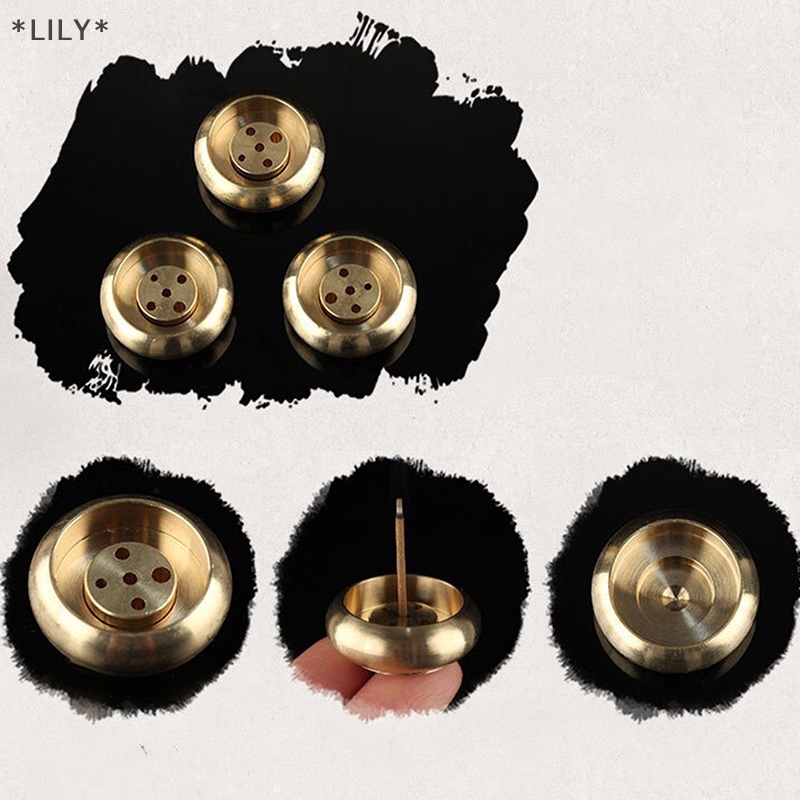 Lily 1pcs Chất lượng cao 5 lỗ mini Brass hương Burner Lư Hương Gậy Lư hương đứng chủ trang trí nội thất uuu