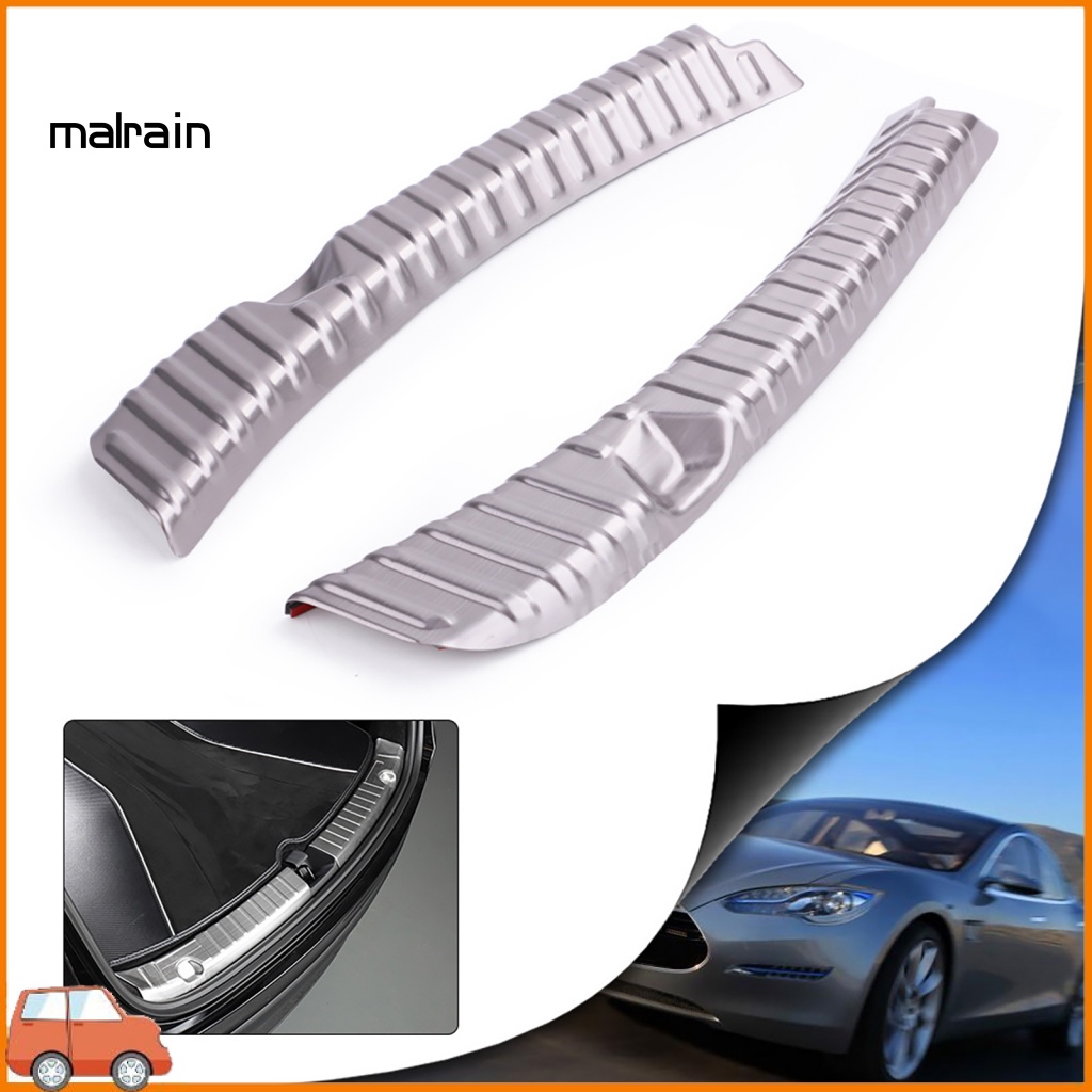Bộ 2 Tấm Chắn Bảo Vệ Hai Mặt Bằng Thép Không Gỉ Chống Trầy Cho Tesla Model3 2019-2021