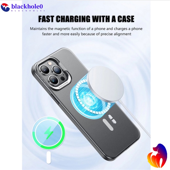 Ốp Điện Thoại Mặt Nhám Kèm Móc Xỏ Ngón Nam Châm Kim Loại Cho Iphone 14 Pro Max