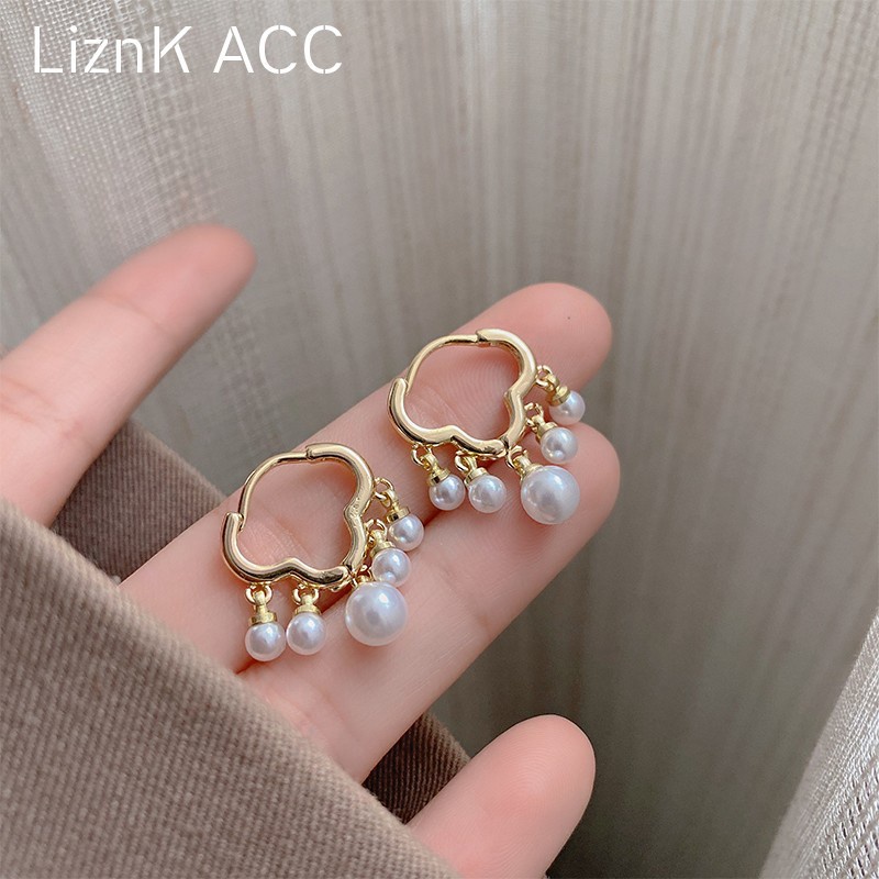 Bông Tai Mạ Bạc 925 Đính Ngọc Trai Nhân Tạo Phong Cách Hàn Quốc Sang Trọng Thời Trang 2023