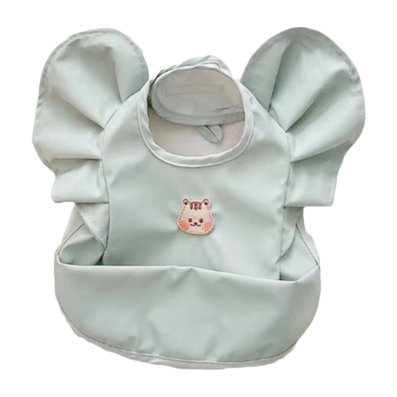 Yếm Ăn Phối Ren Ba Chiều Chống Thấm Nước Dành Cho Bé Sơ Sinh