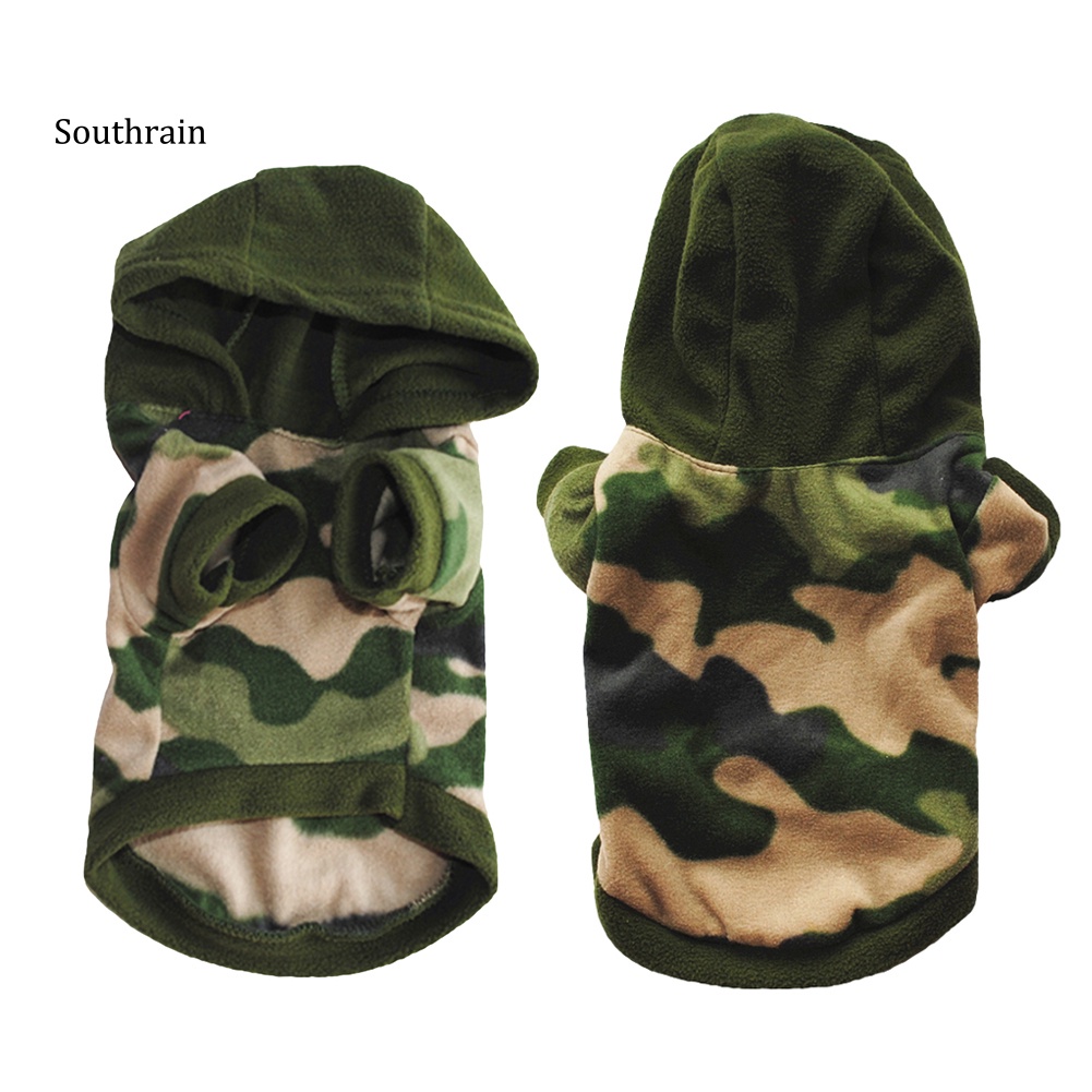 Áo Hoodie Họa Tiết Rằn Ri Giữ Ấm Cho Thú Cưng