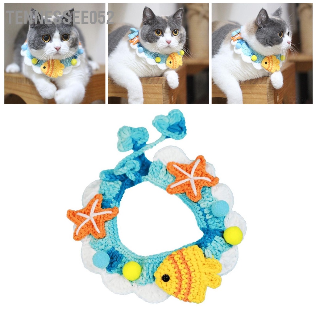 Tennessee052 Dệt Kim Cổ Thú Cưng Tay Thoáng Khí Thoải Mái Thời Trang Yếm Mèo Có Dây Thể Điều Chỉnh Cho Chó