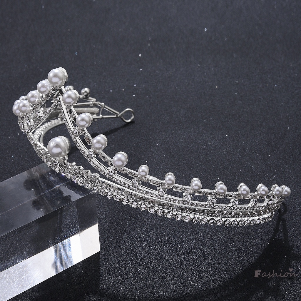 Băng Đô Cài Tóc Hình Vương Miện Đính Đá Lấp Lánh Dành Cho Cô Dâu