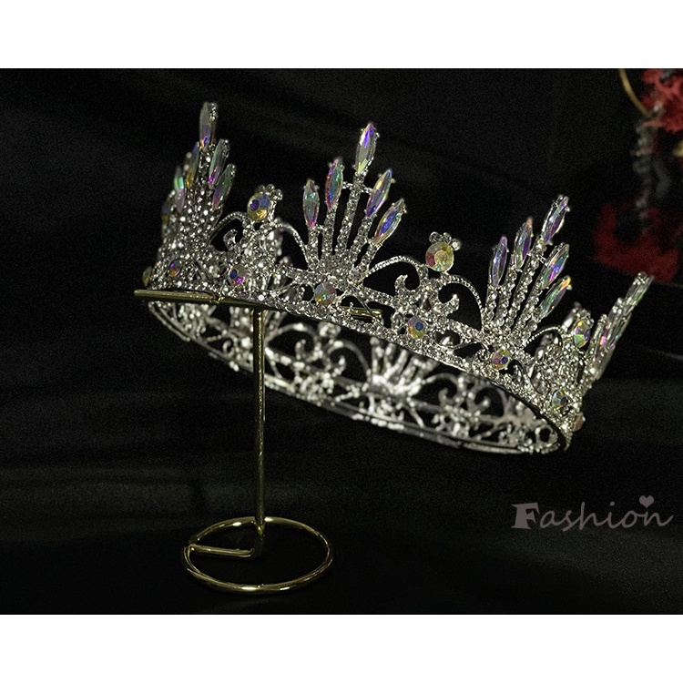 Vương Miện Hợp Kim Đính Pha Lê Đơn Giản Phụ Kiện Cho Cô Dâu