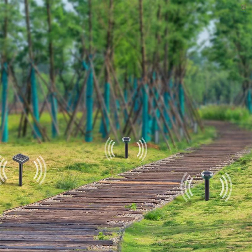 Set 4 Thiết Bị Xua Đuổi Chuột Bằng Sóng Siêu Âm Sử Dụng Năng Lượng Mặt Trời Chống Thấm Nước Hình Tròn / Vuông