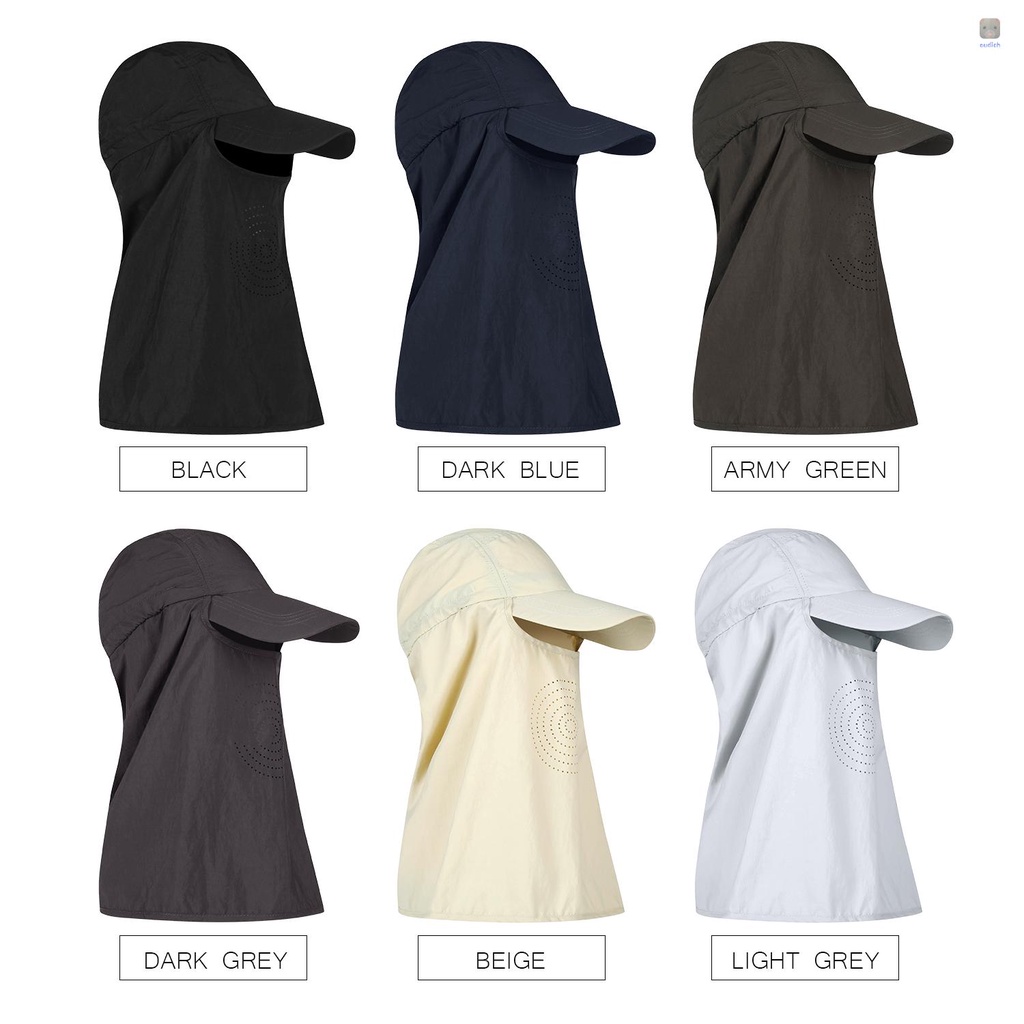 Mũ Chống Nắng Thoáng Khí Nhanh Khô Kèm Tấm Che Mặt Và Cổ Tiện Dụng