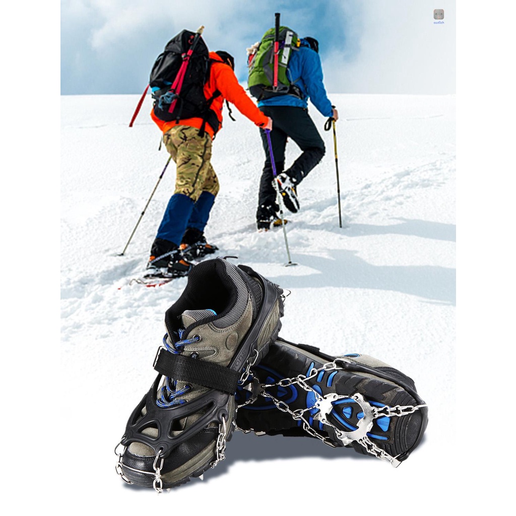 Lixada Dụng Cụ Hỗ Trợ Gậy Đi Trên Tuyết Kèm 19 Đinh Bằng Thép Không Gỉ Chống Trượt