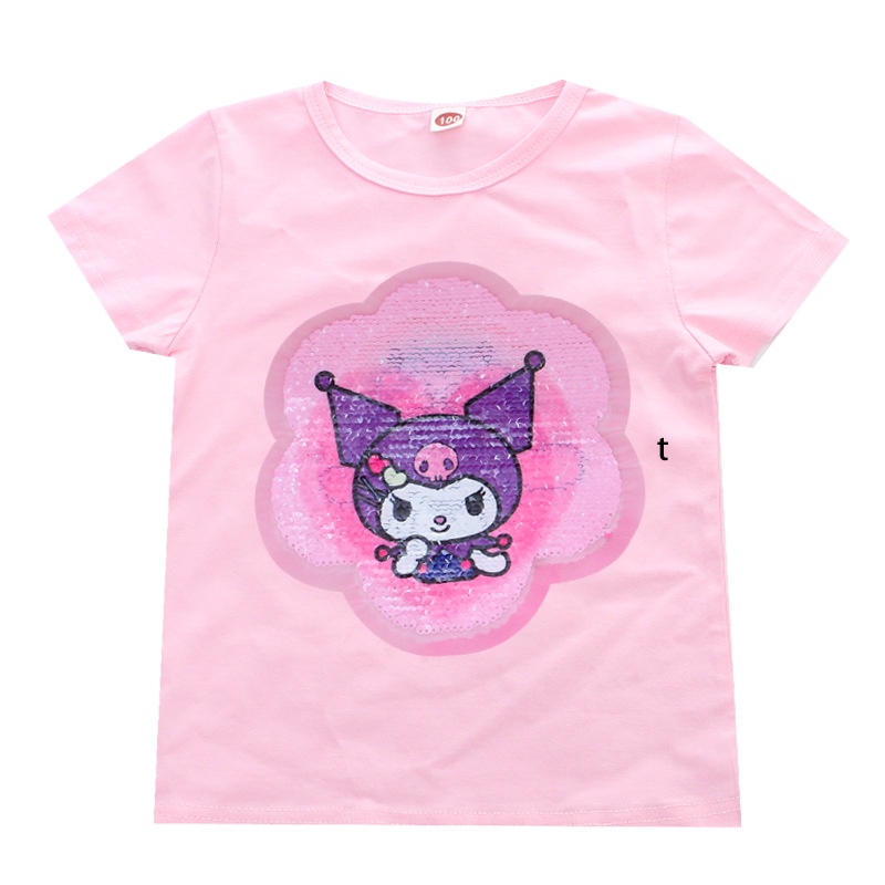 Áo Thun Công Chúa Bằng Cotton Đính Kim Sa Nhiều Màu Sắc Thời Trang Mùa Hè Hàng Mới Dành Cho Trẻ Em 1-8 Tuổi