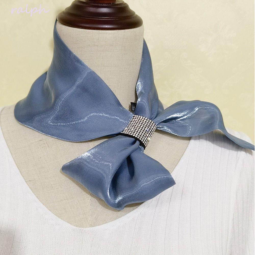 Khăn Choàng Lụa Satin Màu Trơn Mềm Mại Thời Trang Thu Đông Cho Nữ