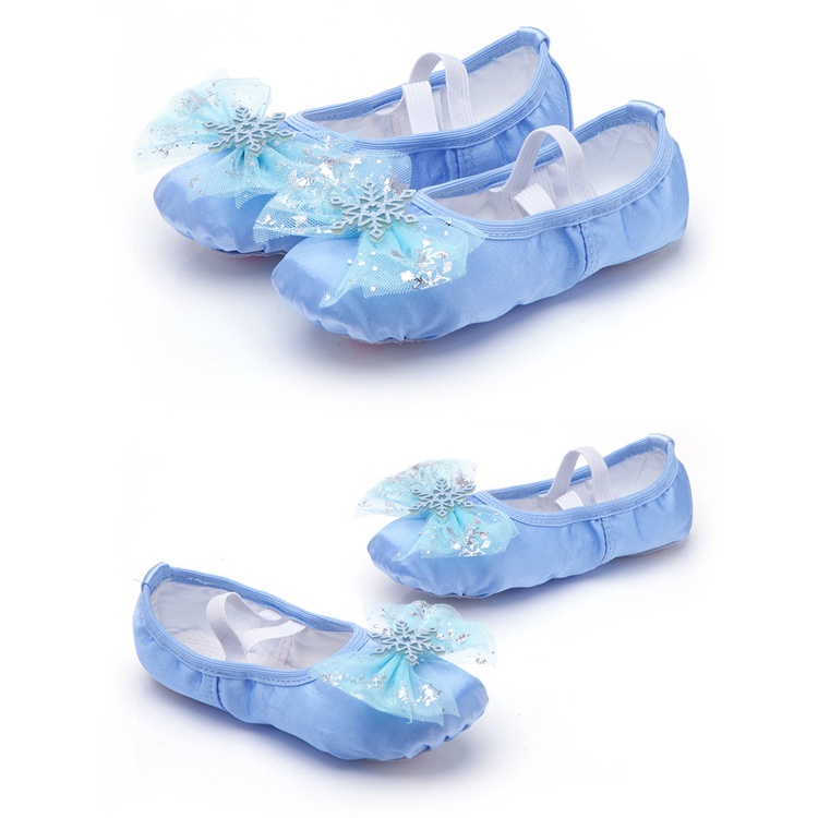 Giày Múa Ba Lê Da Lộn Đính Nơ Xinh Xắn Cho Bé Cỡ 23-39